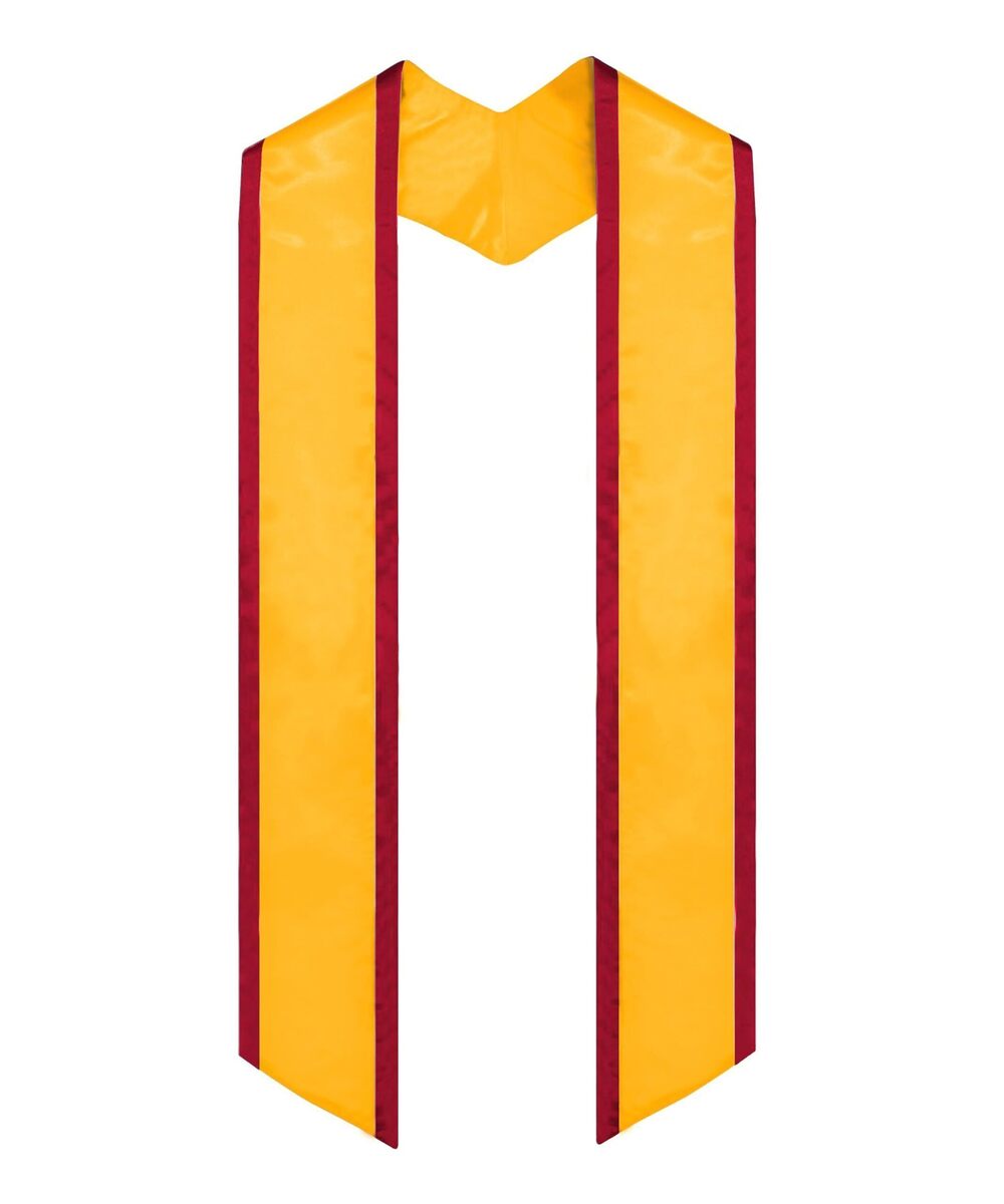 3902 Adult Plain Graduation Honor Stole Sash Angled End With Trim 72" Long